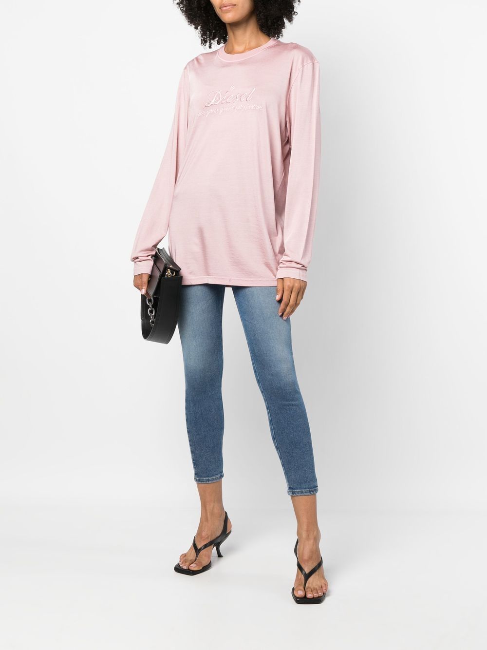 Diesel Top met geborduurd logo - Roze