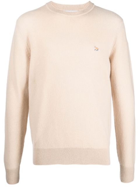 Maison Kitsune logo-patch wool jumper Men