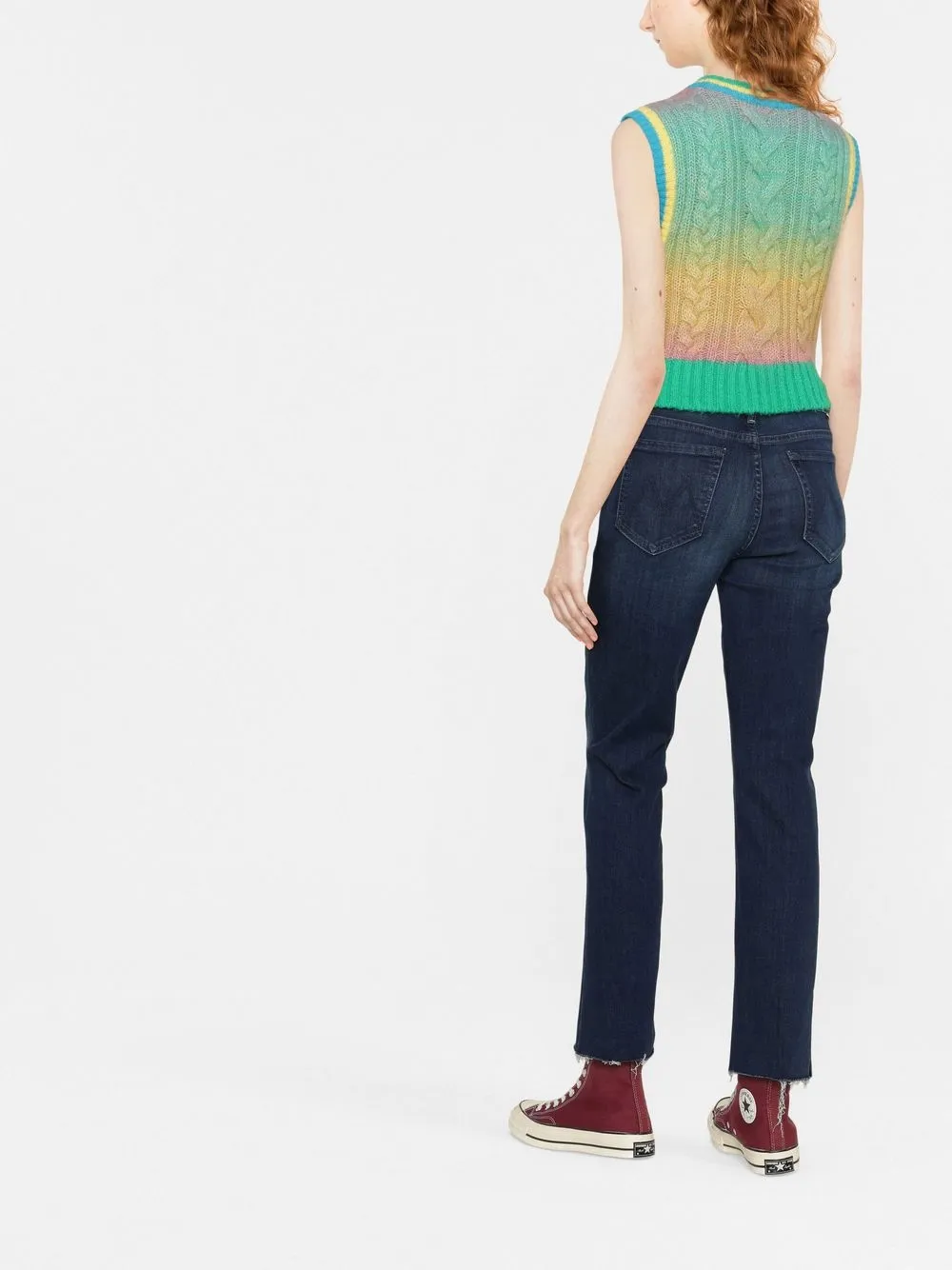  Mother Ungesäumte Skinny Jeans   Blau 