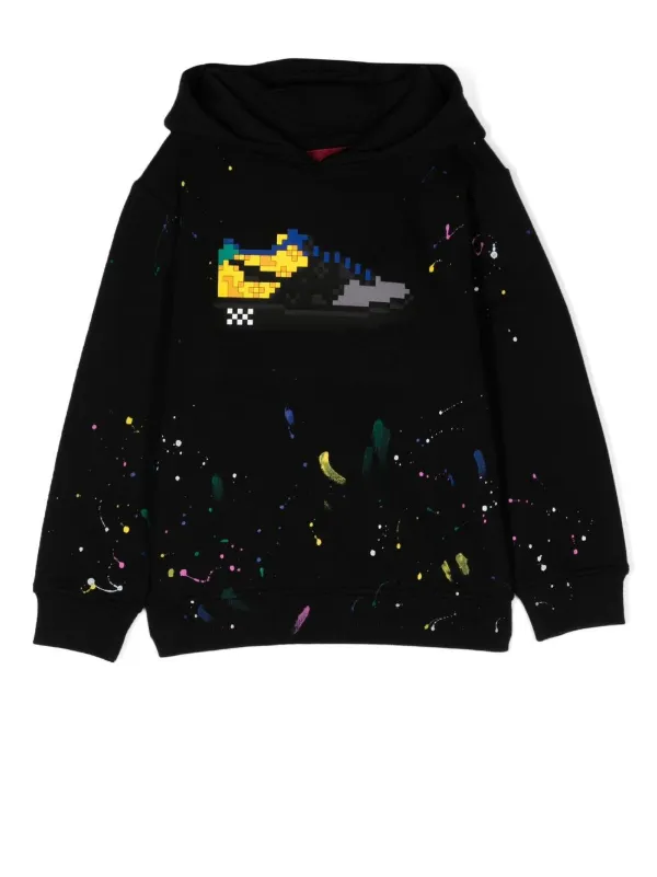 Mostly Heard Rarely Seen 8 Bit Louis paint splatter Hoodie Black FARFETCH CA