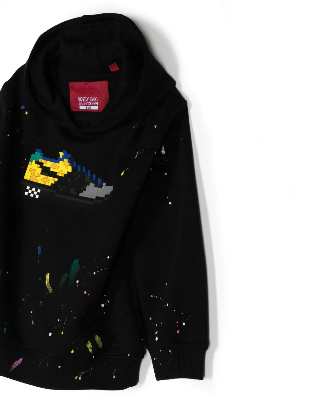  Mostly Heard Rarely Seen 8 Bit Louis Hoodie Mit Farbklecks Print   Schwarz 
