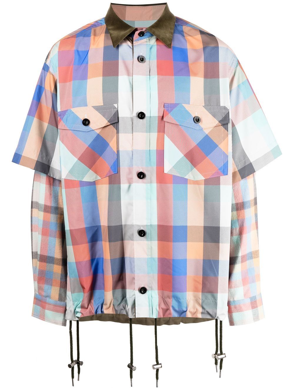 Sacai Checked double-sleeve Shirt - Farfetch