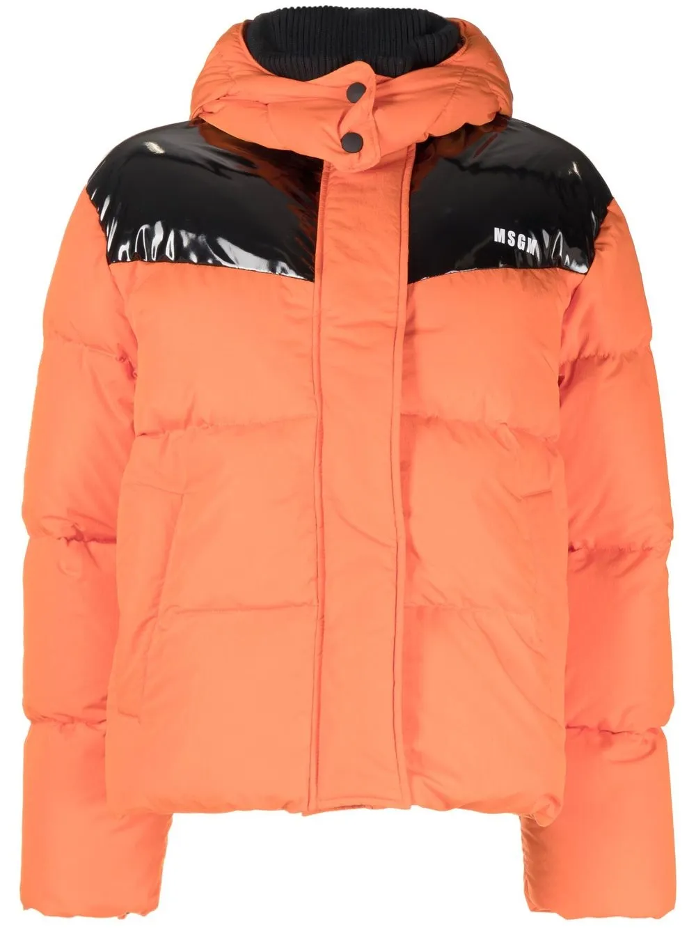 

MSGM logo-print puffer jacket - Orange