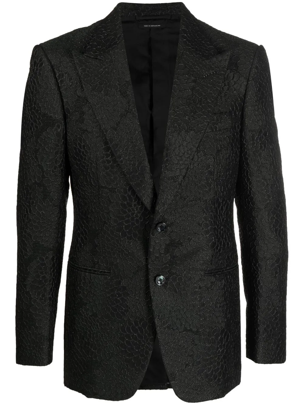 

TOM FORD blazer de satén con motivo abstracto en jacquard - Negro