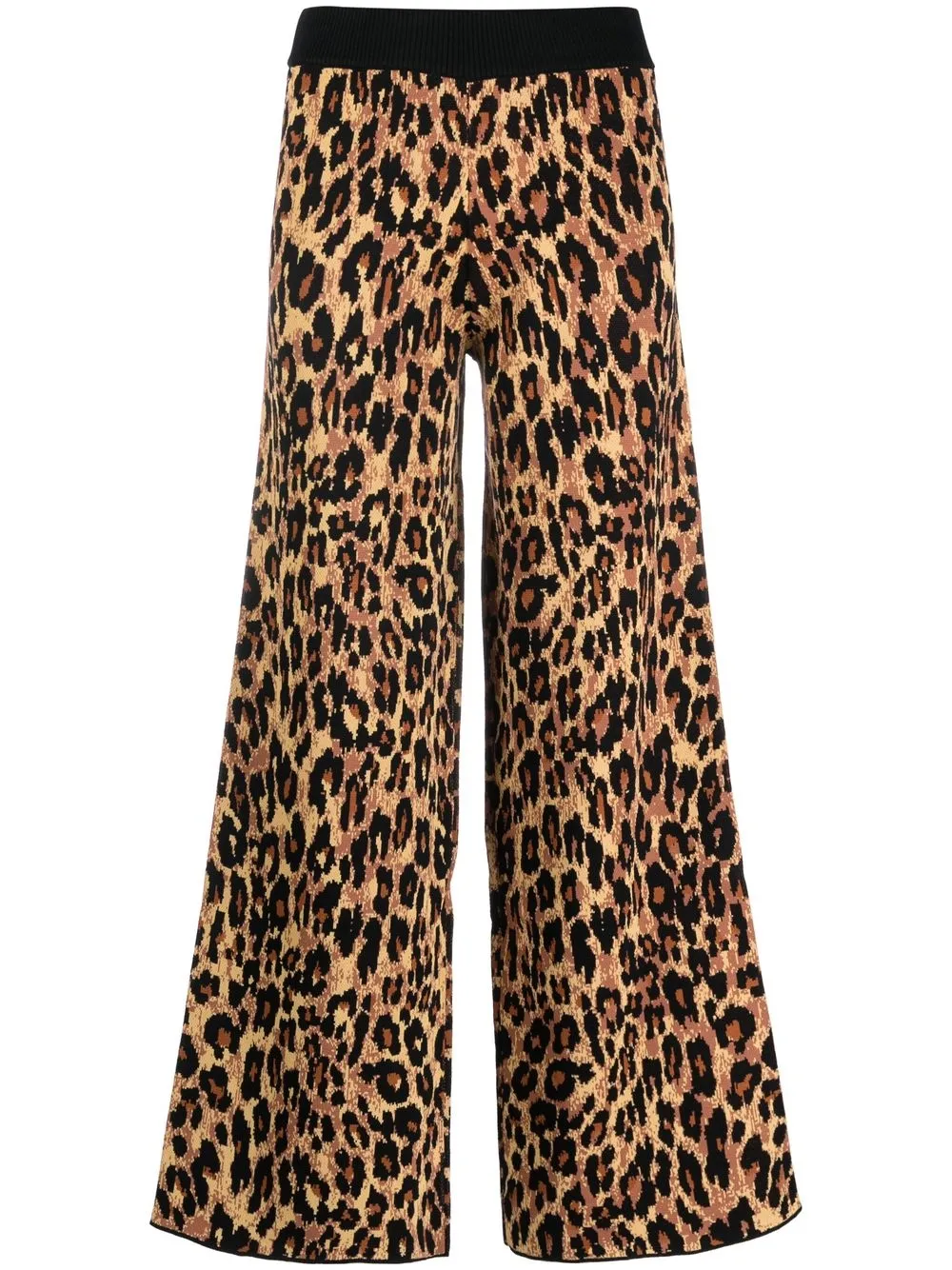 

STAUD Brovo leopard-print flared trousers - Brown