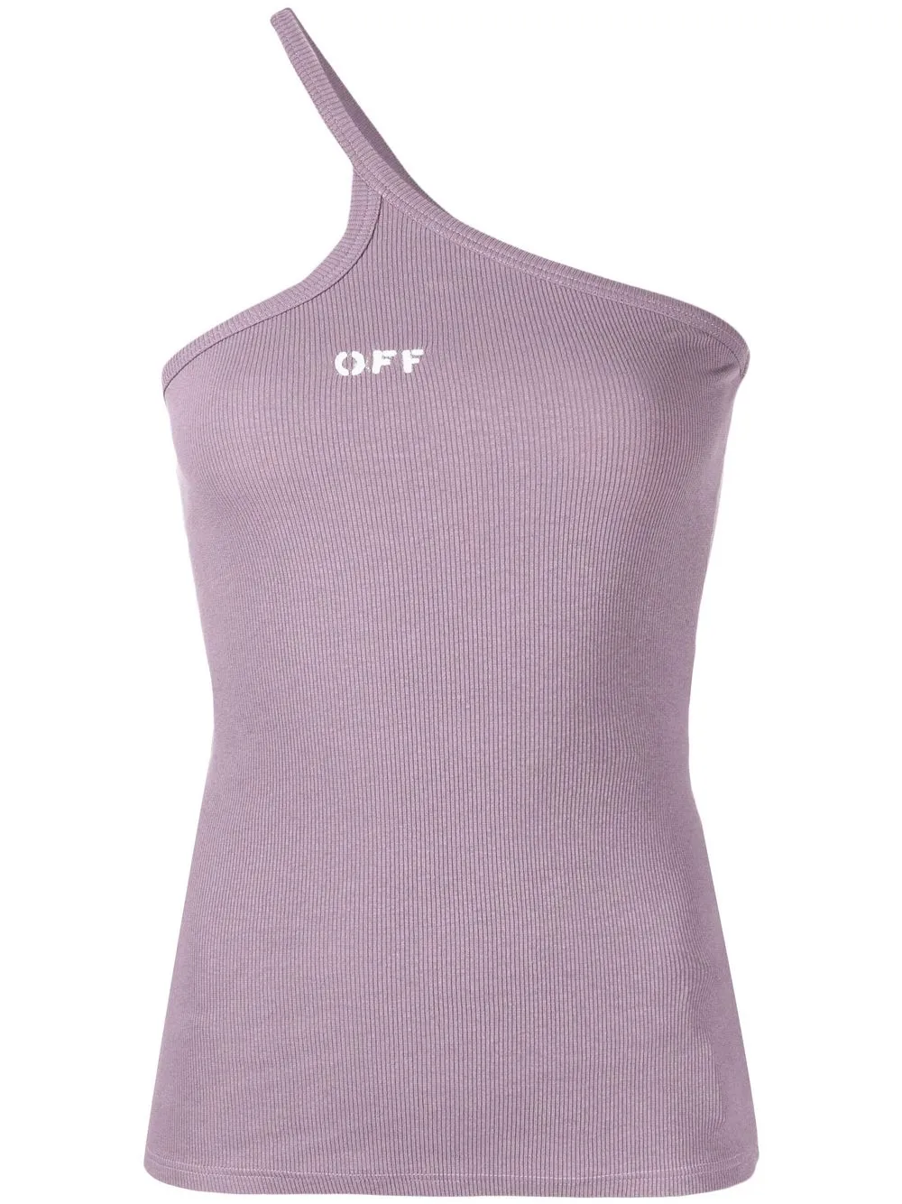 

Off-White logo-print asymmetric top - Purple