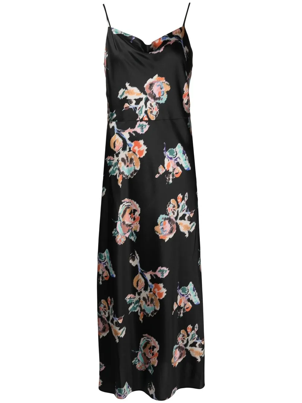 

Vince cowl-neck floral slip-dress - Black