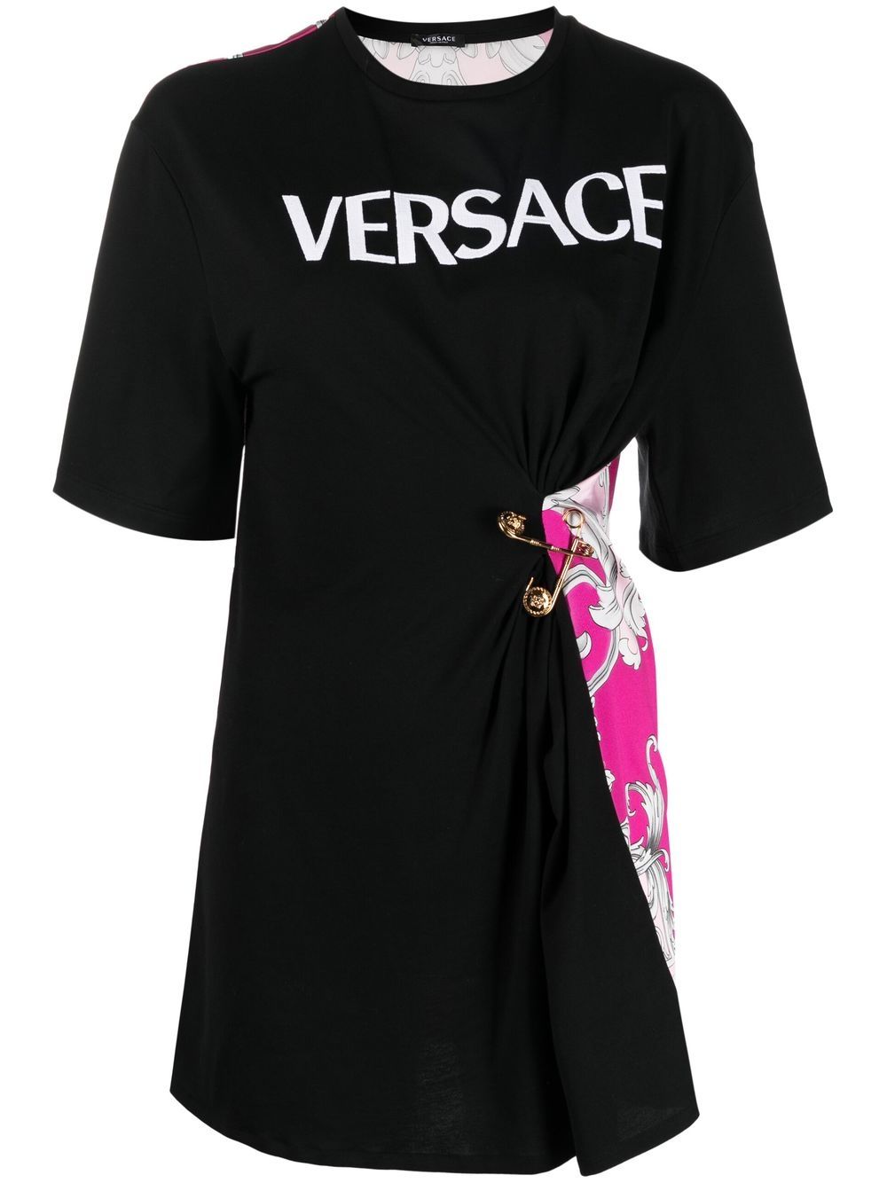 Versace Safety Pin Baroque-print T-shirt - Farfetch