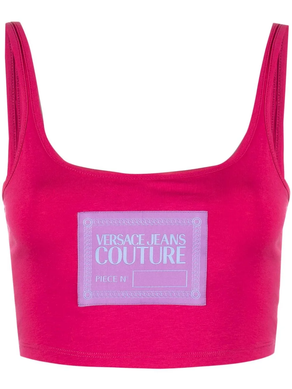 

Versace Jeans Couture top corto con parche del logo - Rosado