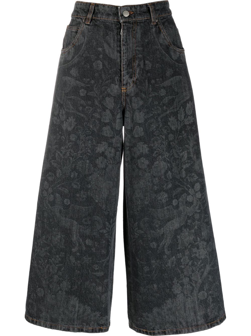 ETRO floral-print cropped jeans Women