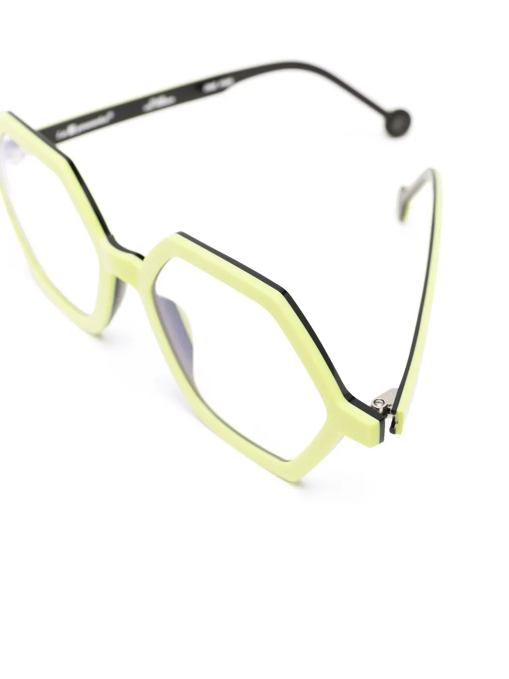  L.a. Eyeworks Transparent Geometric-frame Glasses - Yellow 