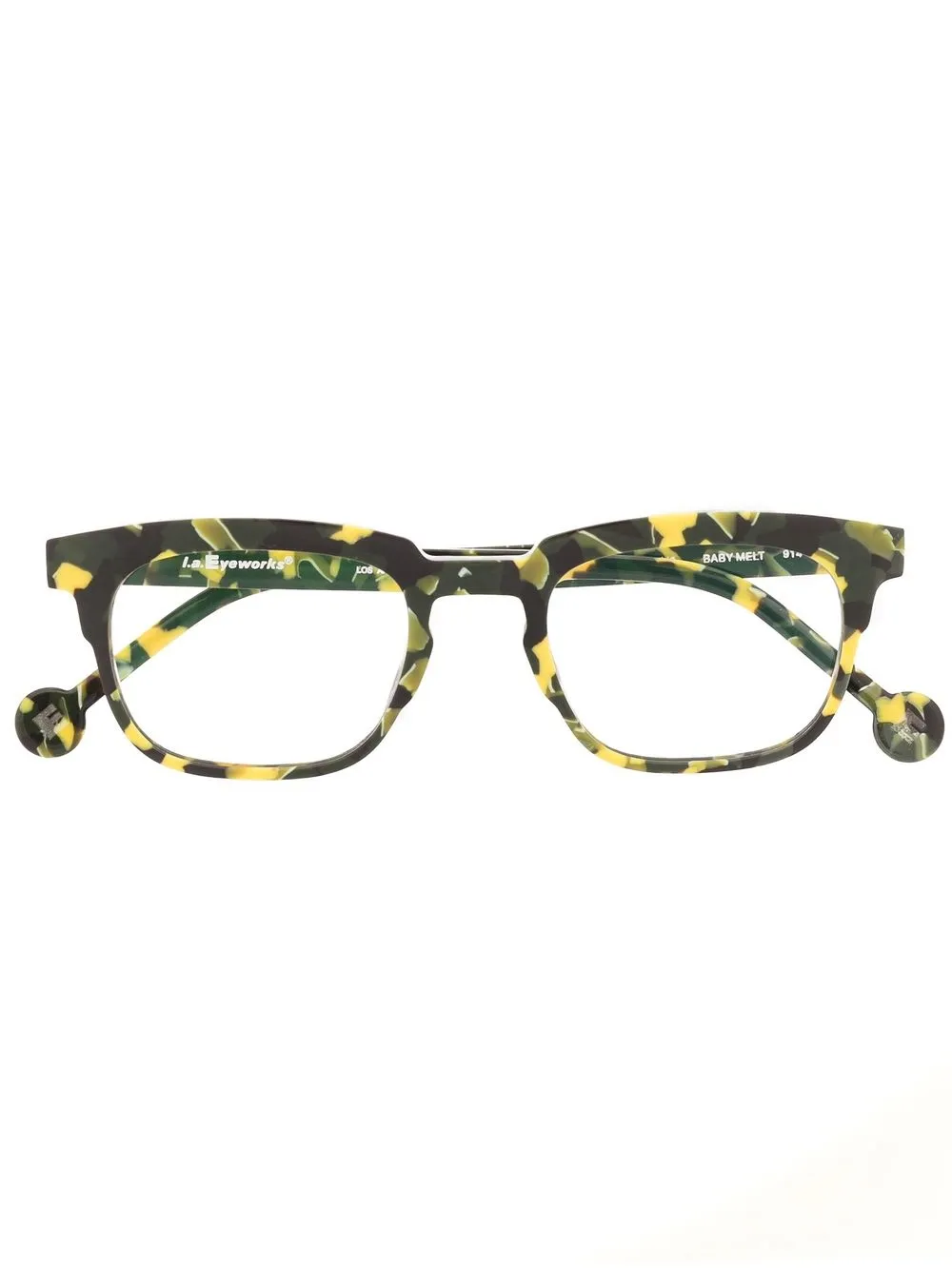 

L.A. EYEWORKS wayfarer-frame glasses - Black