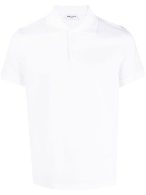 Saint Laurent playera tipo polo con logo bordado