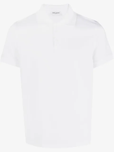 Saint Laurent logo-embroidered short-sleeved polo shirt