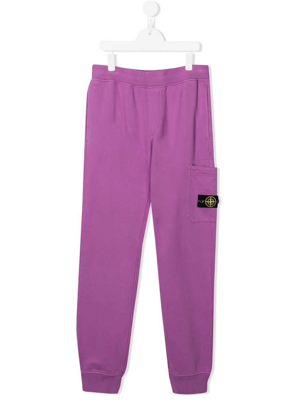Stone Island Junior Teen Compass-patch Track Pants In Purple
