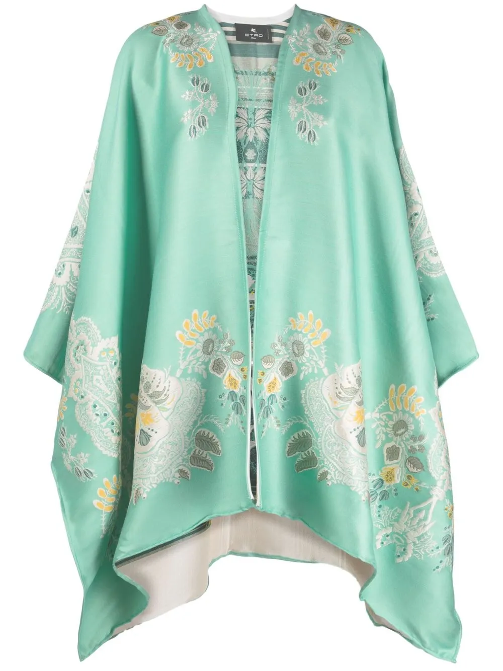 

ETRO floral-embroidered cape - Blue