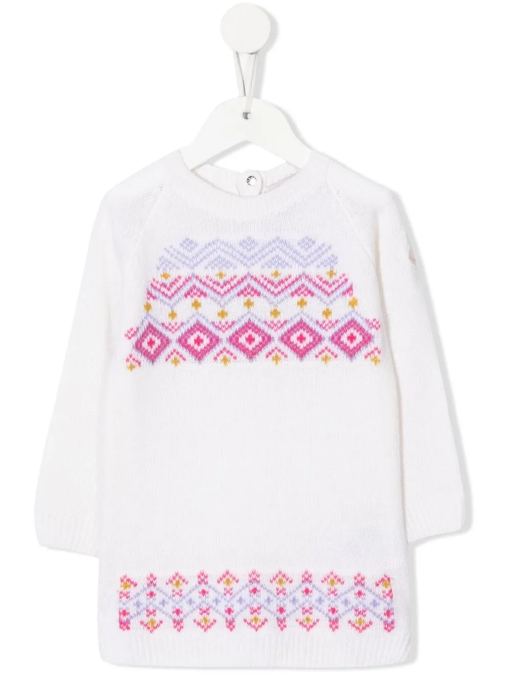 

Moncler Enfant vestido de tejido Fair Isle - Blanco