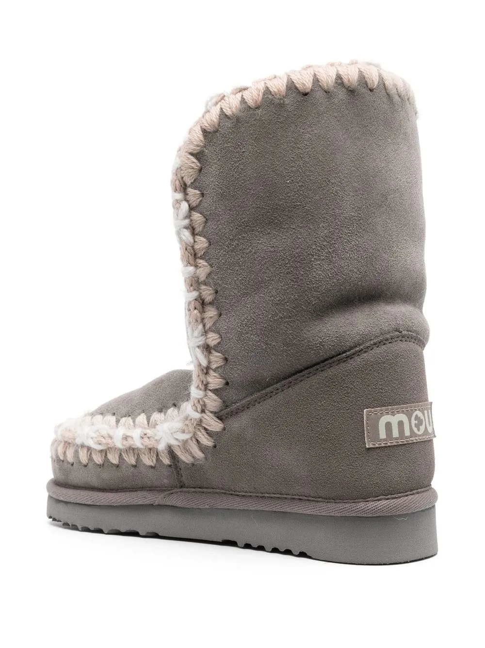  Mou Constrast-stitching Boots - Grey 