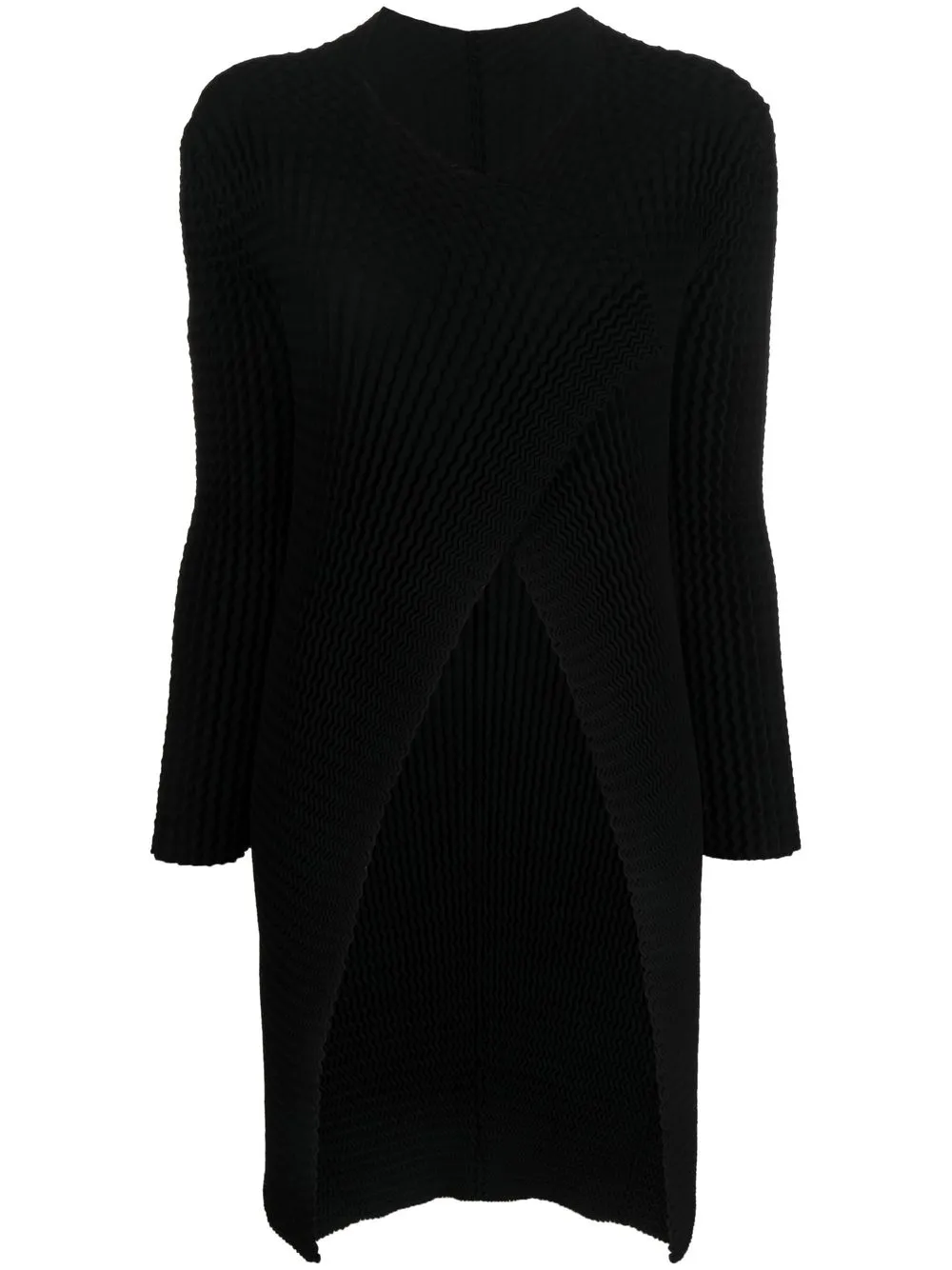 

Issey Miyake waffle-knit long jumper - Black