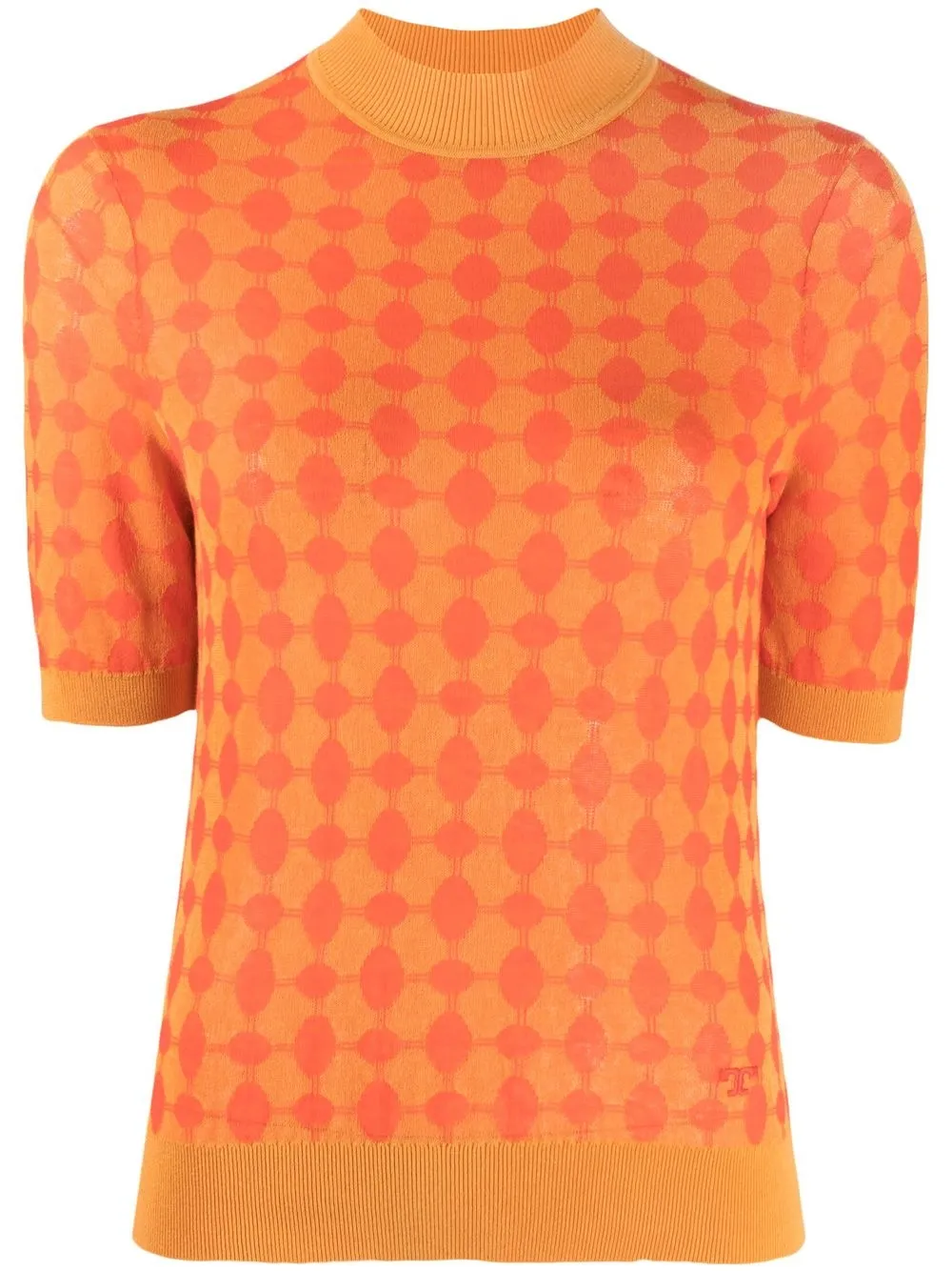 

Tory Burch geometric-print short-sleeve jumper - Orange