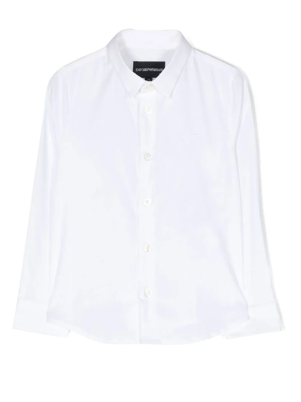 

Emporio Armani Kids camisa con botones y logo estampado - Blanco
