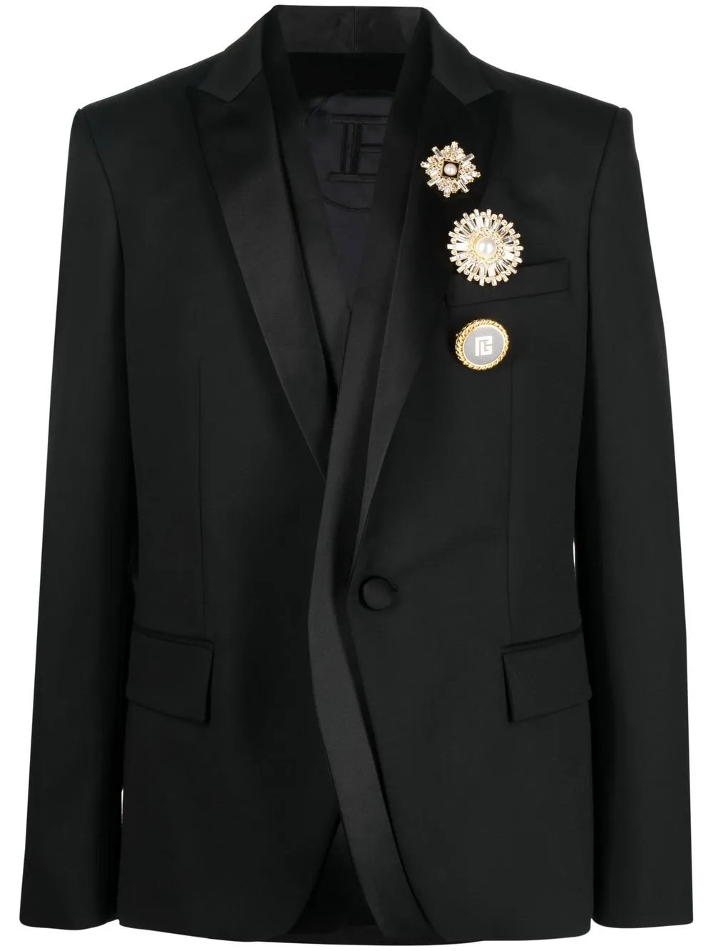 

Balmain abrigo con detalle de broche - Negro