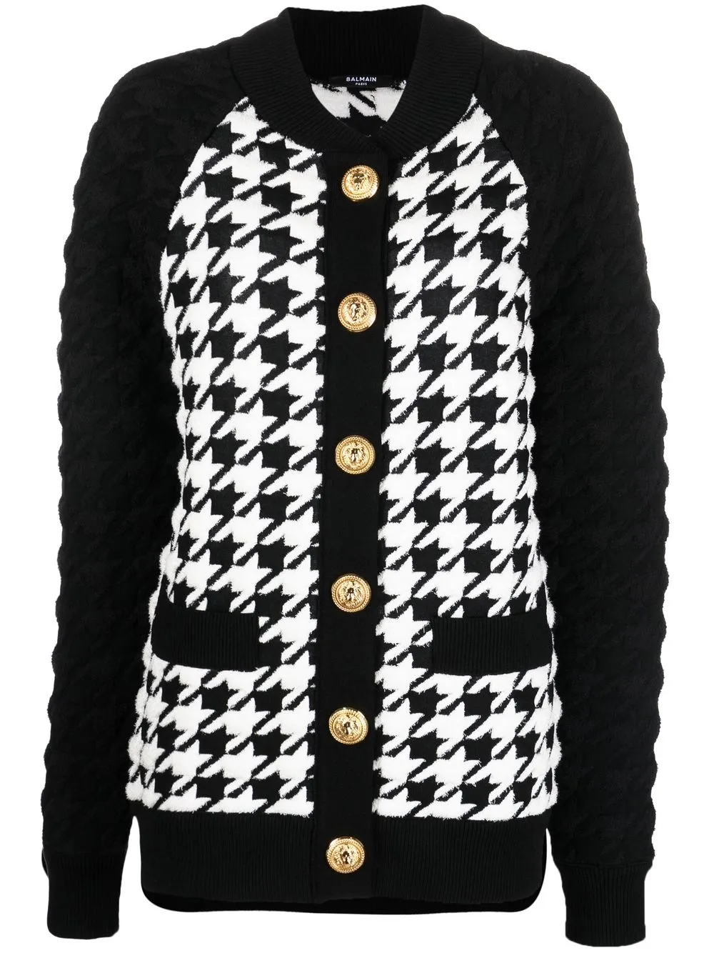 

Balmain houndstooth bomber jacket - White