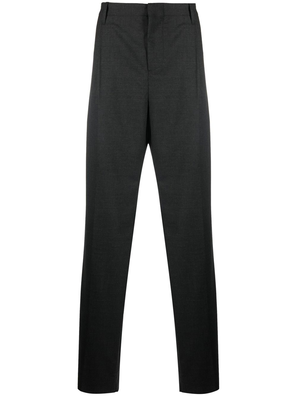 Versace High-rise Straight-leg Trousers In Grey