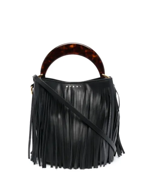 Marni tasselled leather tote bag