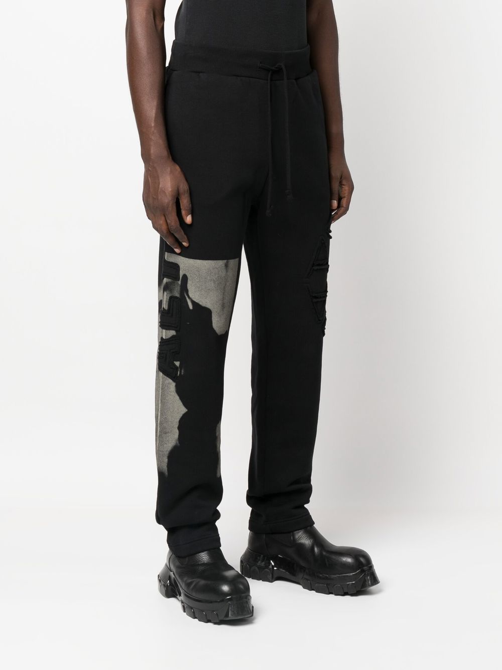Shop Alyx Graphic-print Track Pants In 黑色