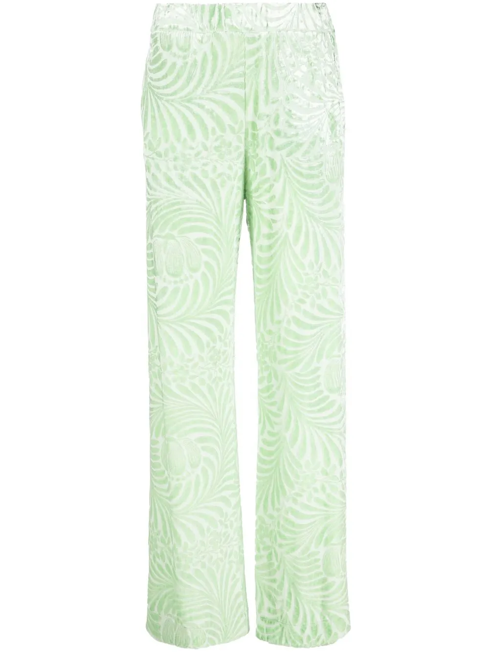 

Jil Sander pantalones acampanados con motivo floral en jacquard - Verde