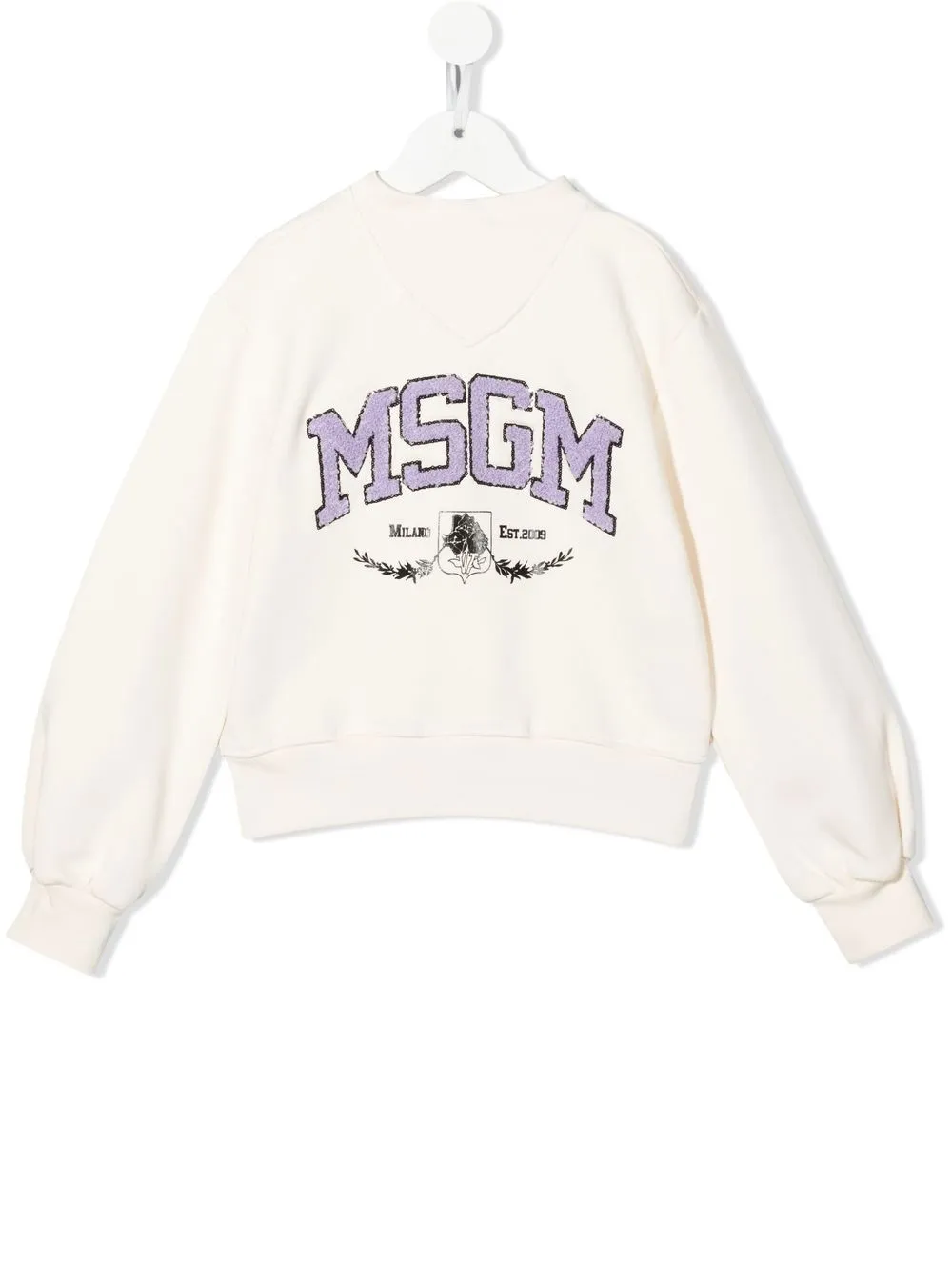 

MSGM Kids sudadera con logo texturizado - Neutro