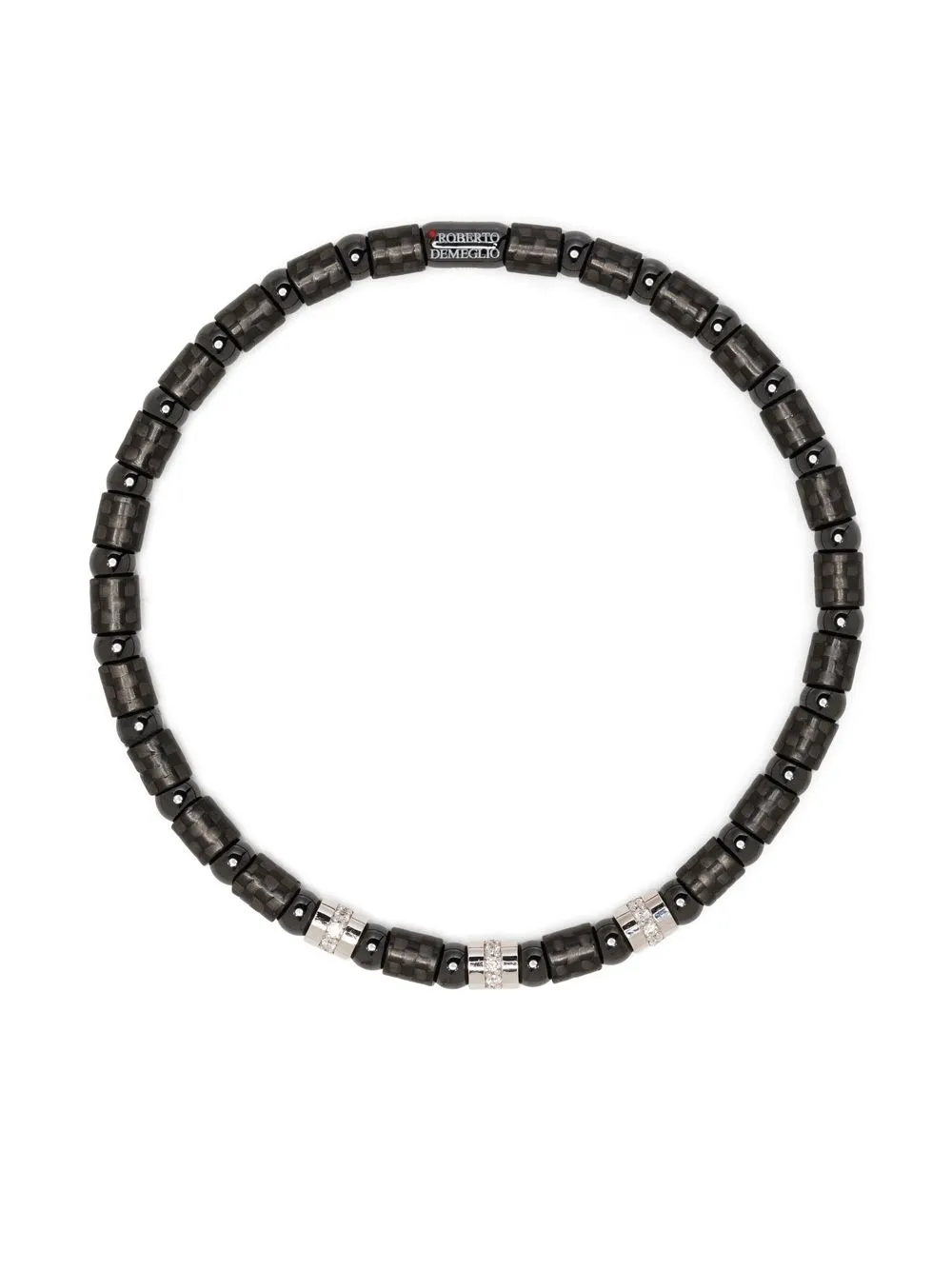 

Roberto Demeglio 18kt white gold Domino ceramic and diamond bracelet - Black
