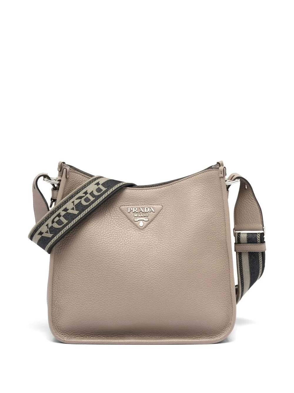 Prada logo plaque shoulder bag Brown