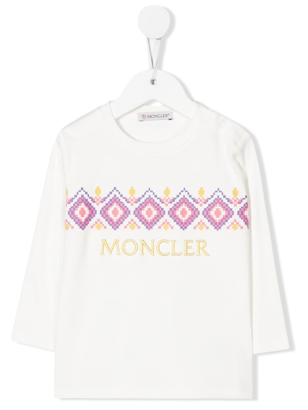 

Moncler Enfant fair isle-print logo-embroidered T-shirt - White