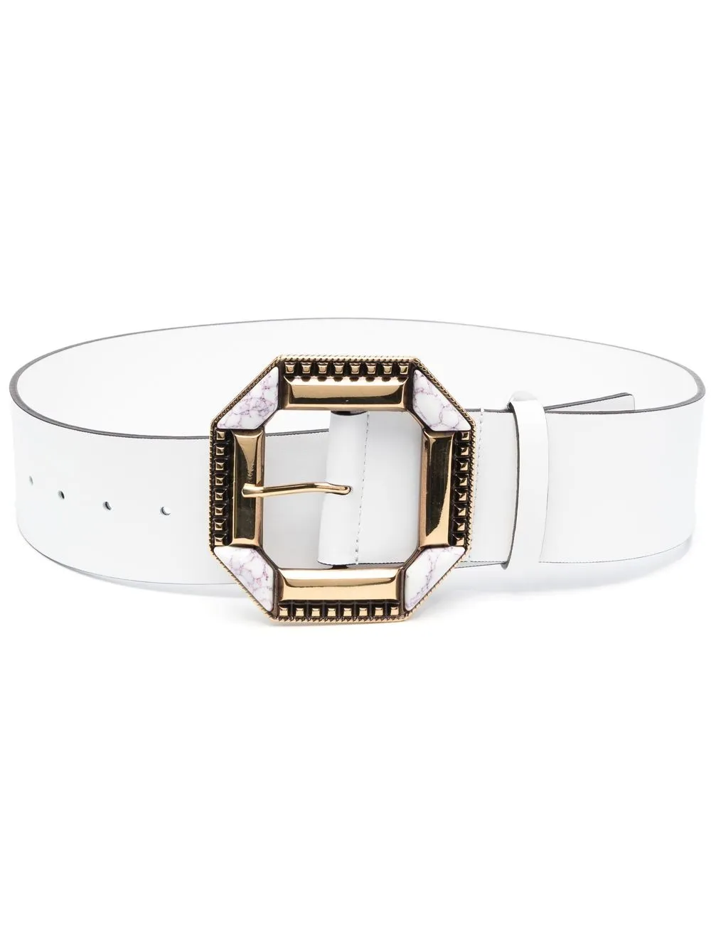 

ETRO buckled calf-leather belt - White