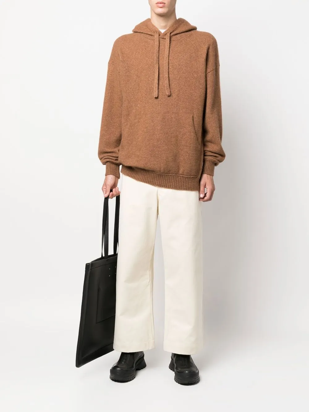 Ribbed knit hoodie Clearance