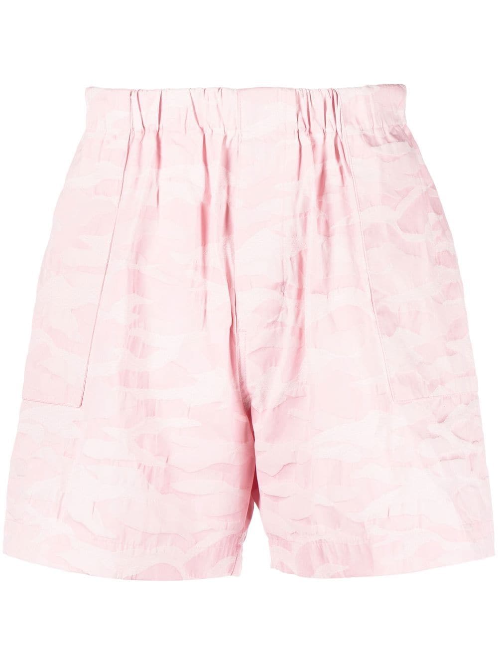 Mackintosh Captain Camouflage Print Shorts In Pink
