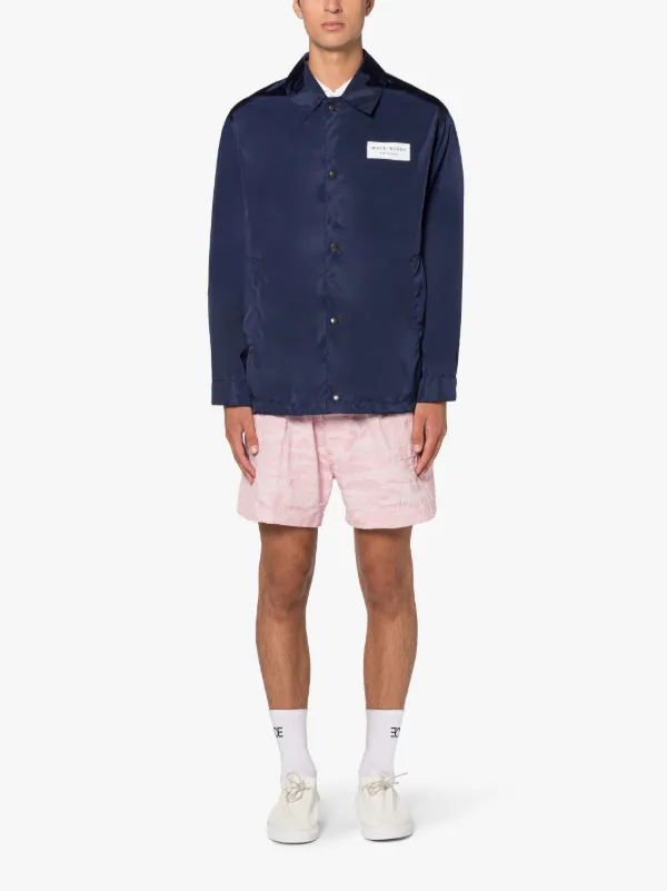 Teeming Navy Nylon Packable Coach Jacket