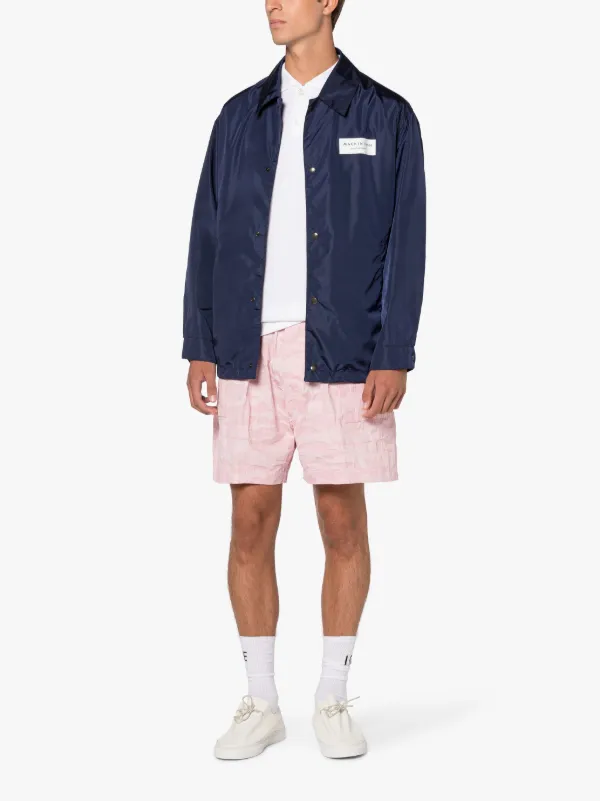 Teeming Navy Nylon Packable Coach Jacket