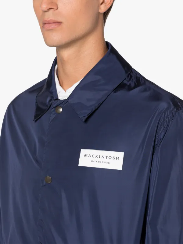 TEEMING Navy Nylon Packable Coach Jacket