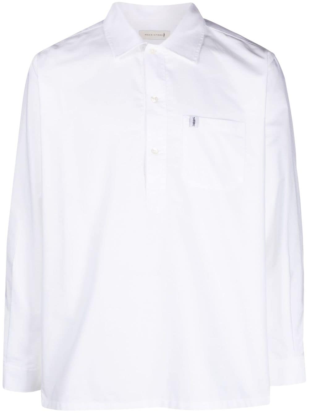 Mackintosh Military Buttoned Cotton Shirt In Weiss