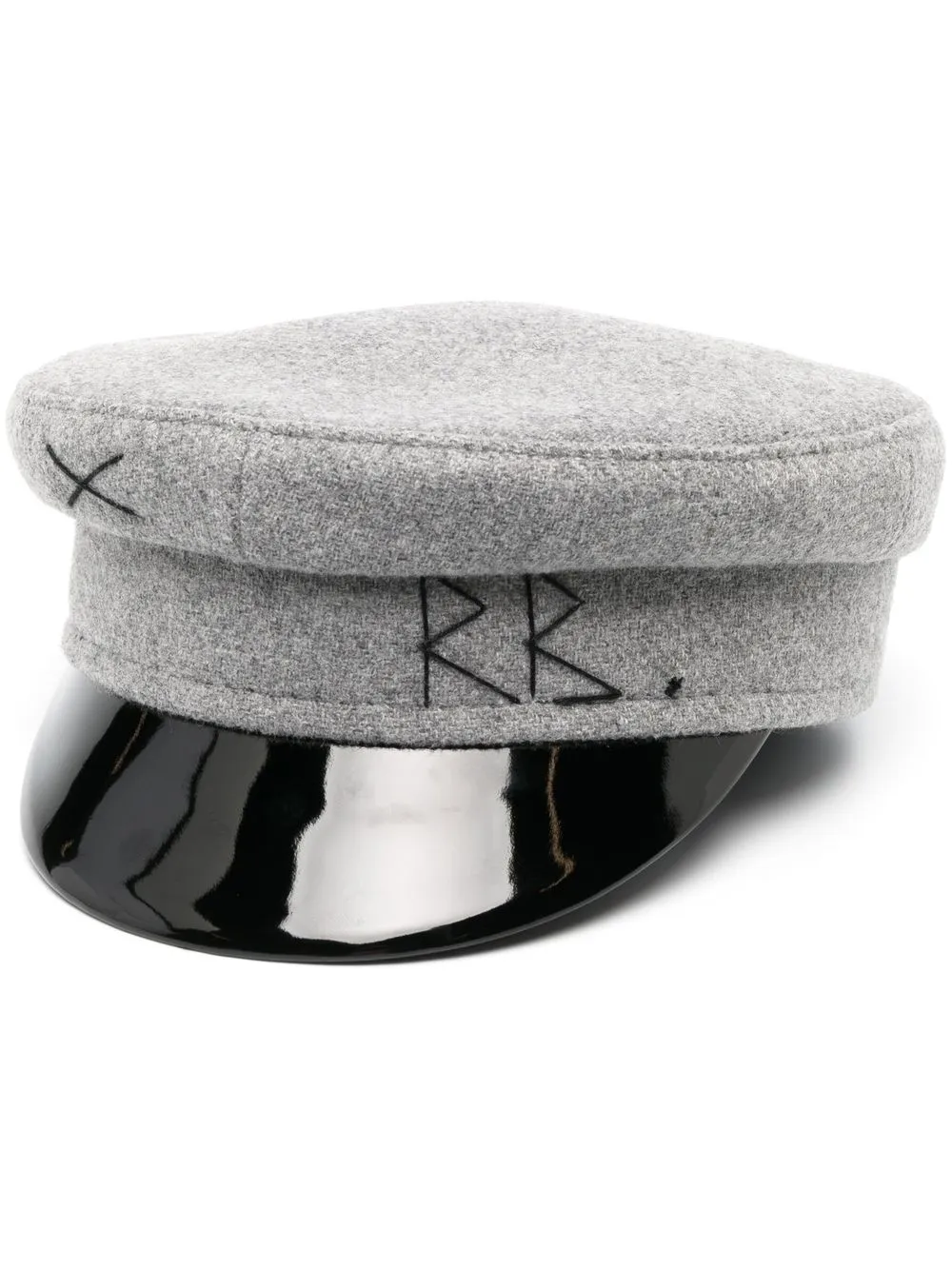 

Ruslan Baginskiy logo-embroidered Baker Boy hat - Grey