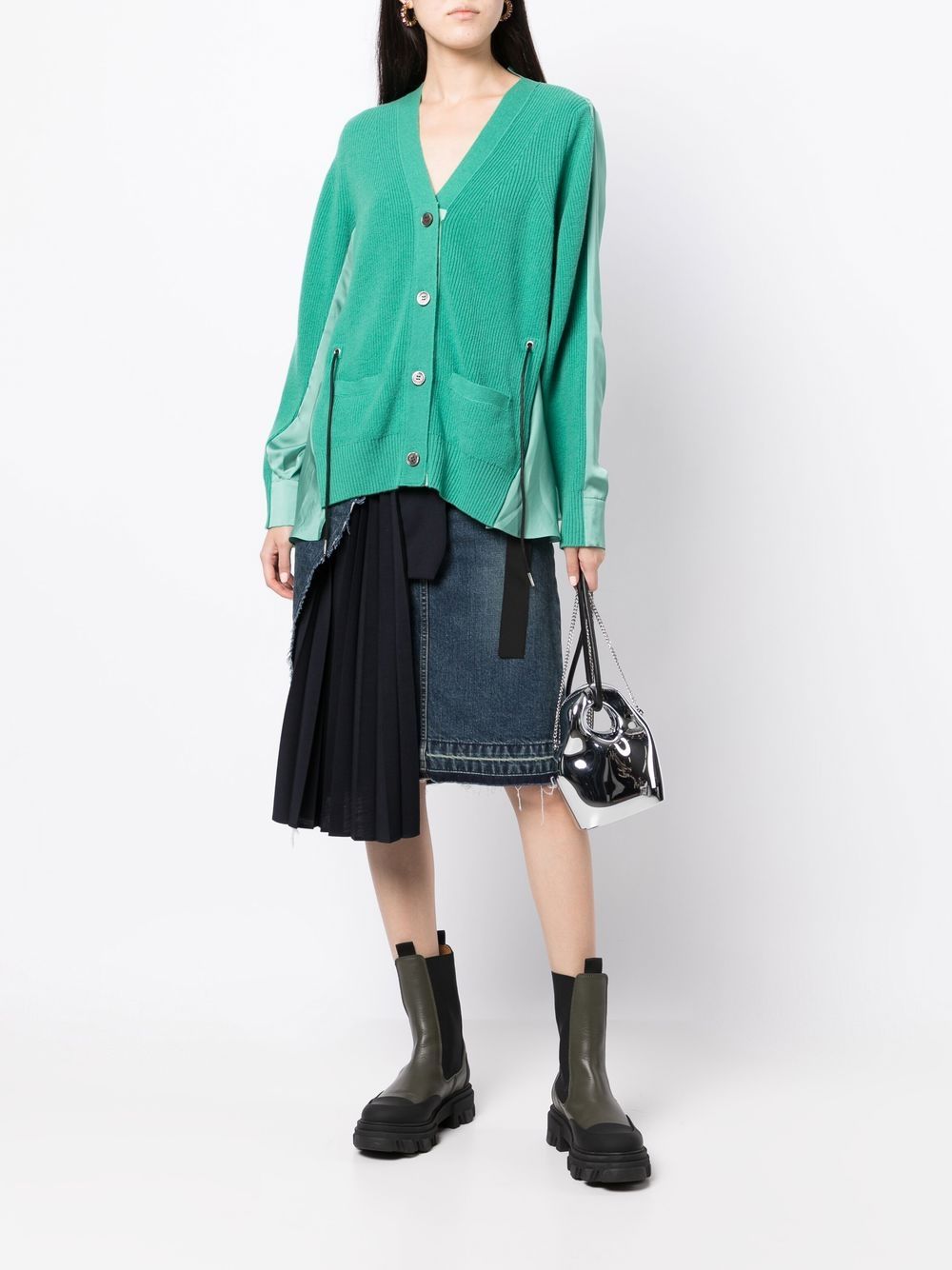 sacai Button-up vest - Groen