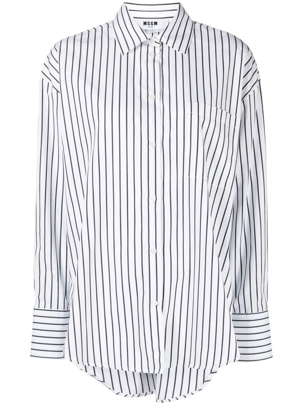 

MSGM stripe print logo shirt - White
