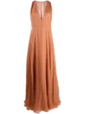 Valentino Garavani V-neck silk gown - Orange