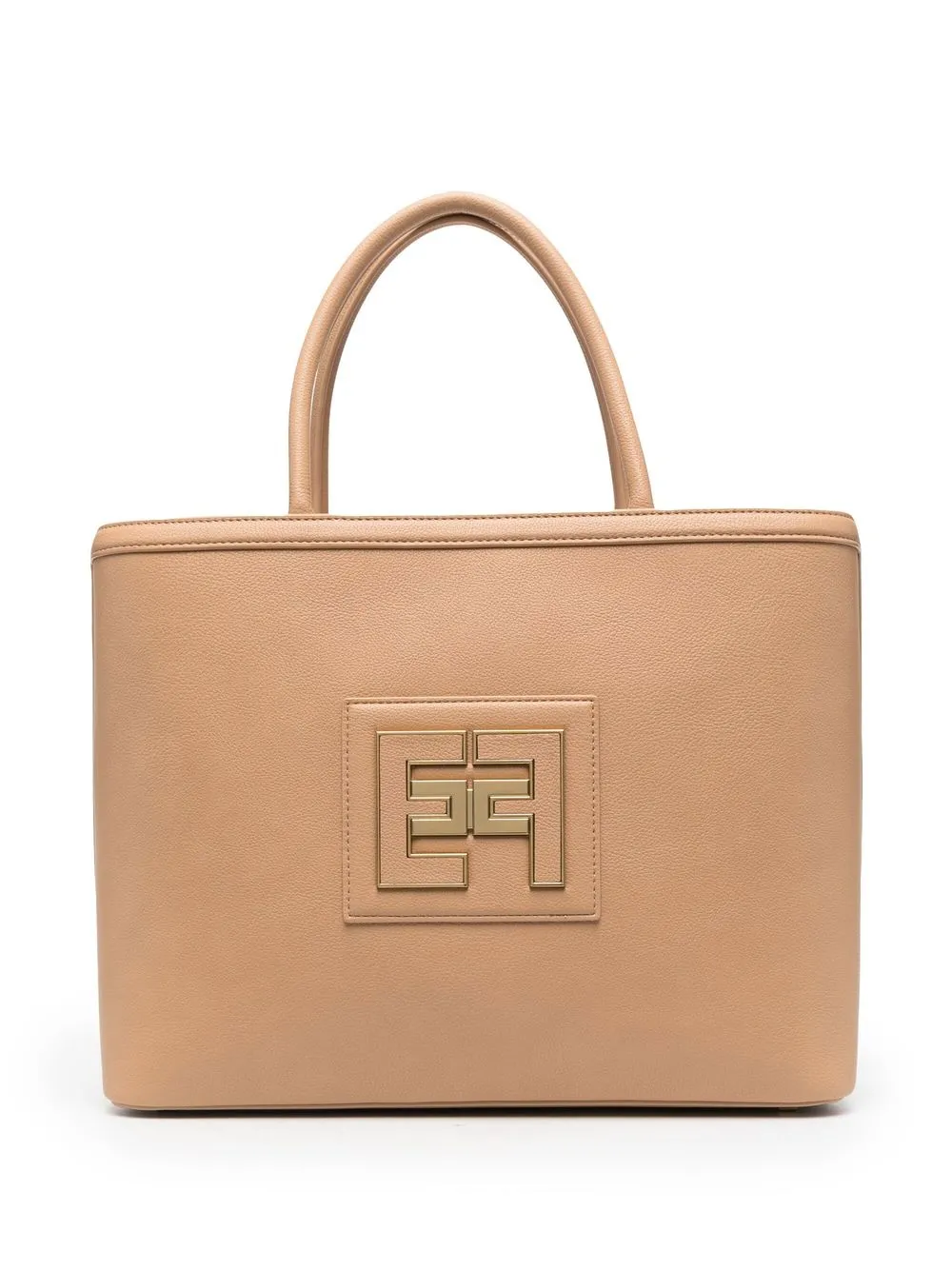 

Elisabetta Franchi logo-plaque tote bag - Neutrals
