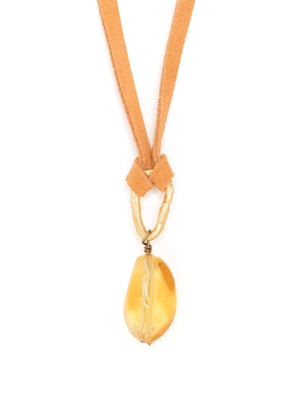 

Forte Forte stone-embellished pendant necklace - Orange