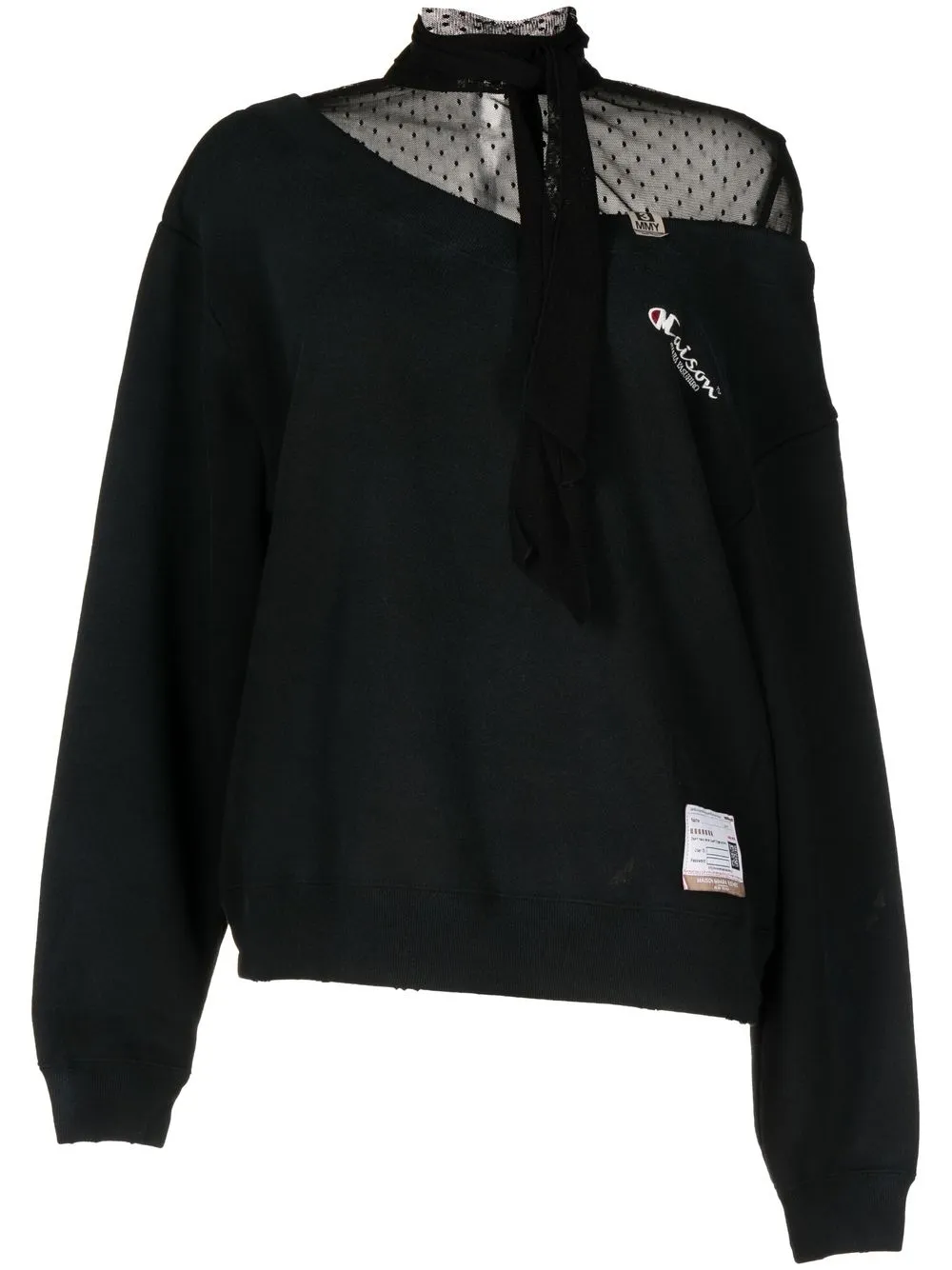 

Maison Mihara Yasuhiro lace-neck sweatshirt - Black