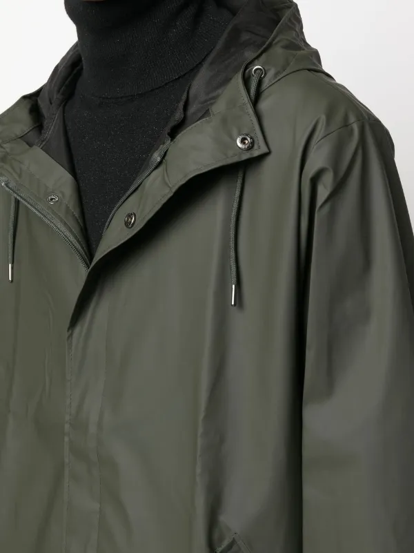Rains Casaco Impermeável Com Capuz e Cordão | Verde | FARFETCH BR